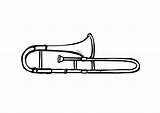 Trombone Coloring Page sketch template