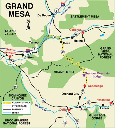 Grand Mesa Scenic Byway Map