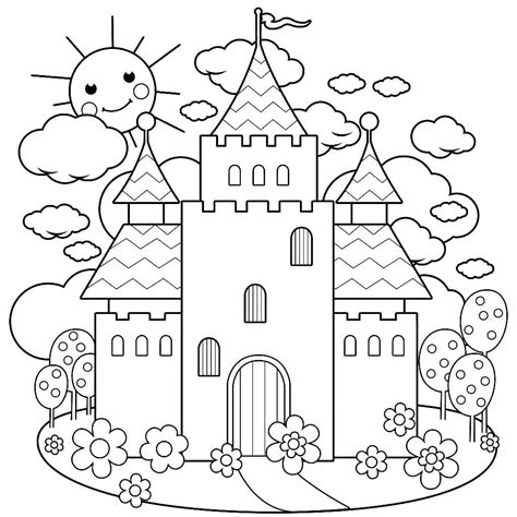 Castle Coloring pages - 100 Printable coloring pages