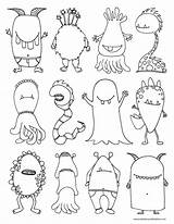 Monsters Coloring Page  Dabbles & Babbles sketch template