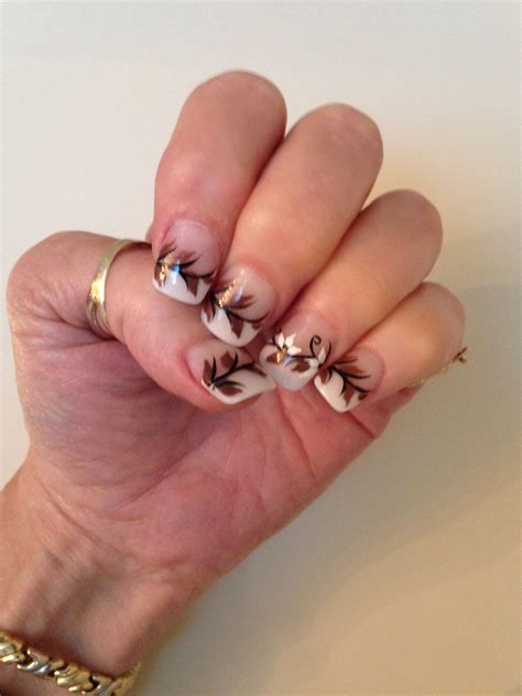 French/ Fall leaves nail art by Randy R designs | Fall leaves nail art, Leaf nail, Fall leaf nails