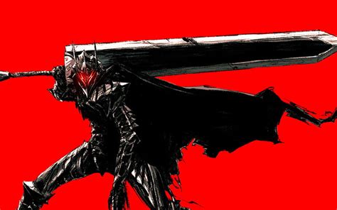 Armored, Guts, Berserk, Red Background, Black • For You, Berserk ...