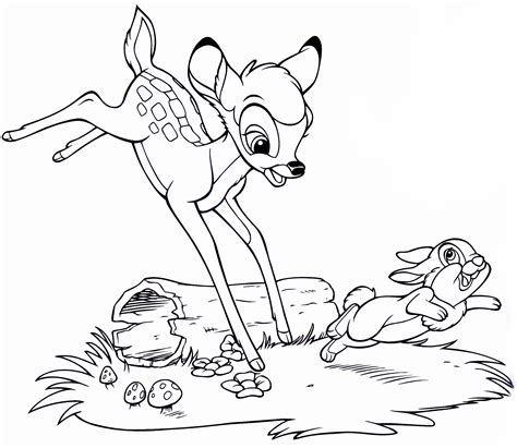 Walt Disney Coloring Pages – Bambi & Thumper - Walt Disney Characters ...