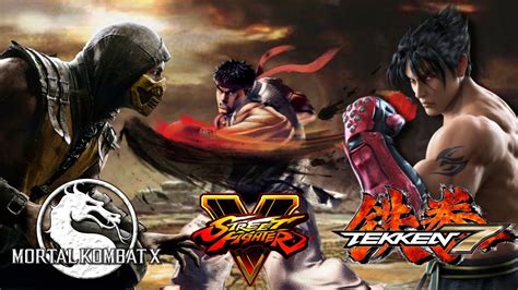 Mortal Kombat X vs. Street Fighter V vs. Tekken 7 - DMLX Gaming - YouTube