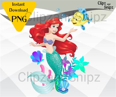 Ariel PNG Clipart Little Mermaid Instant Digital Download for - Etsy Australia