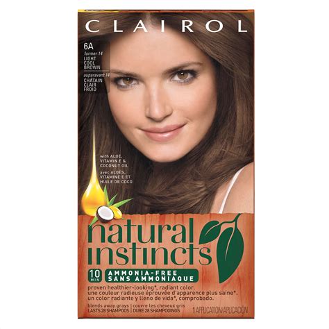 Clairol Natural Instincts Semi-Permanent Hair Color, Light Cool Brown Tweed, 6A/14 - Walmart.com