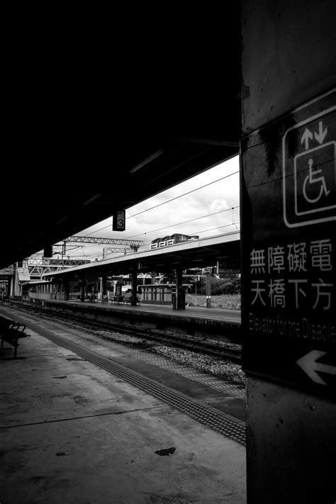 Grayscale Photo of Train Station · Free Stock Photo