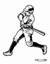 14 baseball Player coloring Pages Free Sports printables  Print Color sketch template