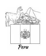 Peruvian Flag Coloring Page Pages sketch template