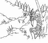 Deer Hunting Scene Coloring Page Pages sketch template