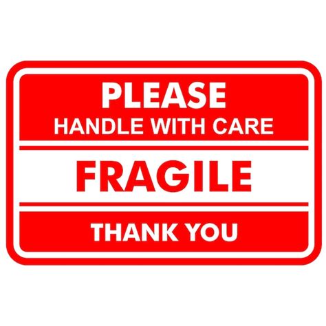 Premium Vector | Fragile, Please handle with care, thank you