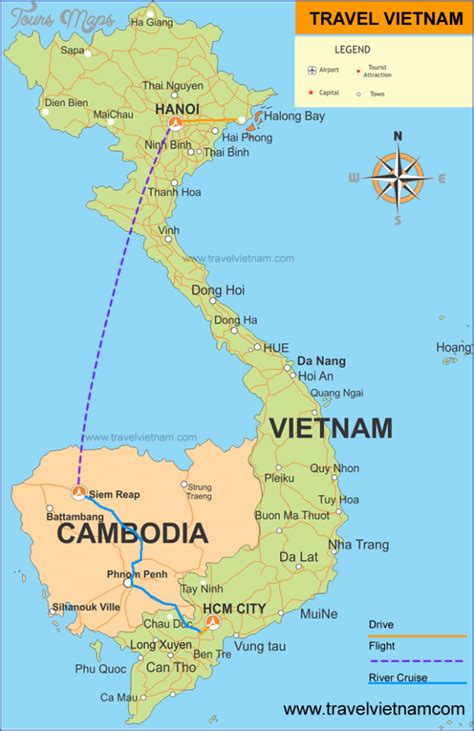 Vietnam Cambodia Map - Vietnam And Cambodia Map - ToursMaps.com