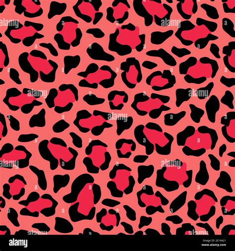 Puma crimson camouflage seamless pattern. Jaguar orange spots with black jaguar outlines in ...