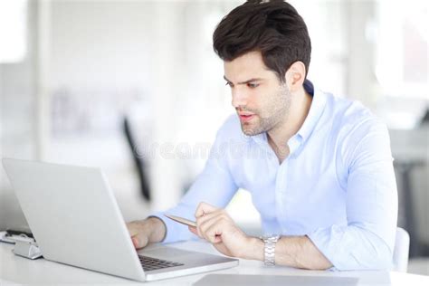 Professional Man Using Laptop Stock Photo - Image of person, beard ...