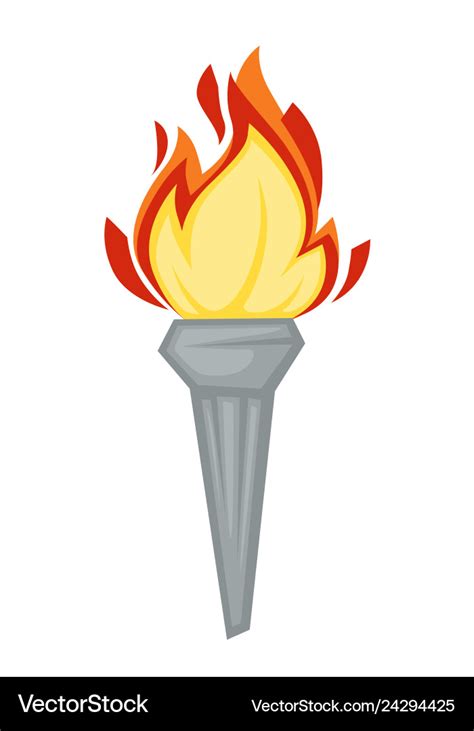 Torch greek symbol olympic games attribute fire Vector Image