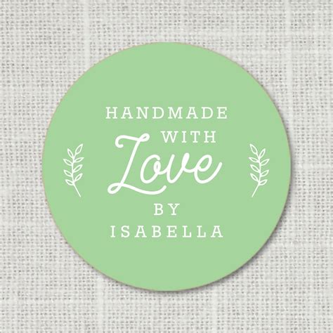 Custom Handmade With Love Stickers Handmade Stickers Made | Etsy