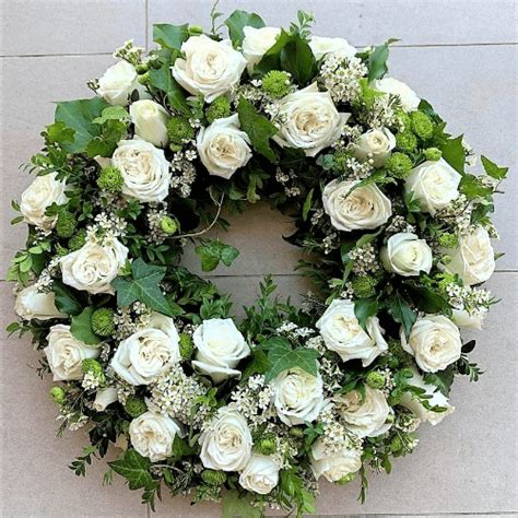 White Roses Funeral Wreath | Sympathy Flowers Delivery Melbourne