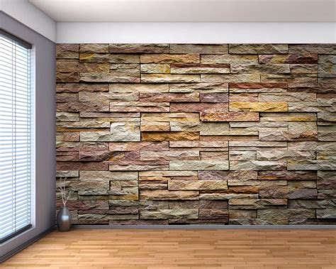 Brown Slate Stone Wall Background Large Wall Mural - Etsy