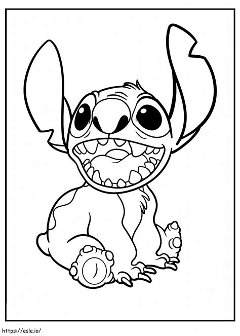 Funny Stitch Sitting coloring page