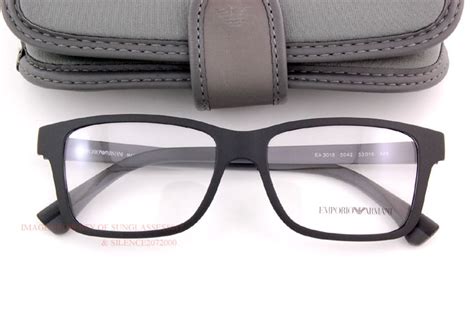 Brand New EMPORIO ARMANI Eyeglass Frames 3018 5042 Black/Grey for Men | eBay