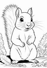 Squirrel Coloring Page For Kids – Color My Pages sketch template