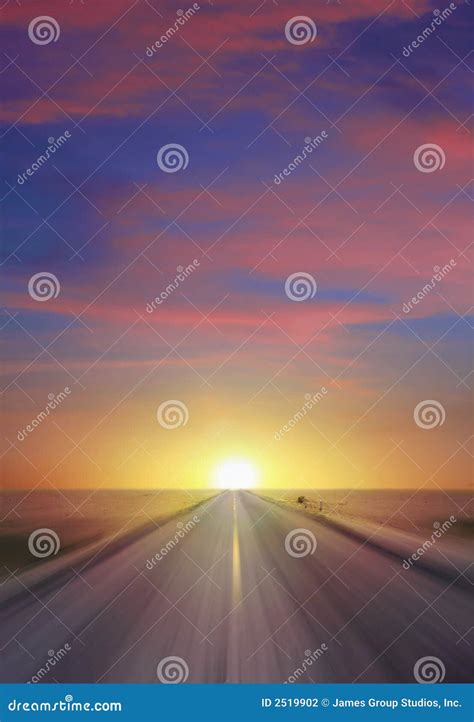 Sunset Highway stock photo. Image of sunset, desert, perspective - 2519902