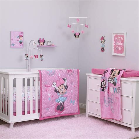 Disney Minnie Mouse 4PC Crib Bedding Set - Walmart.com - Walmart.com