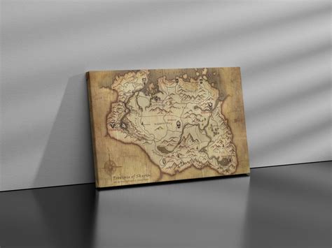 Tamriel Map Canvas, the Elder Scrolls Map Poster, Skyrim Map Print, Fantasy Map Poster ...