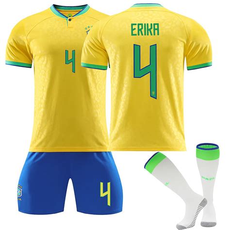 Cmuxi 22-23 Brazil Home Game Short Sleeve Soccer Jerseys 3 Piece Set ...