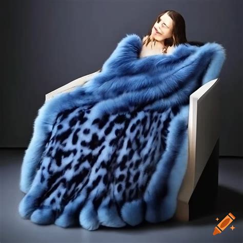Luxurious leopard print fox fur blanket on Craiyon