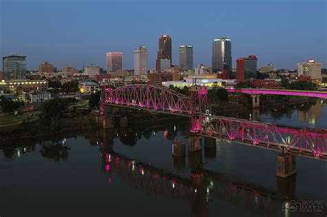 Aerial of Little Rock skyline