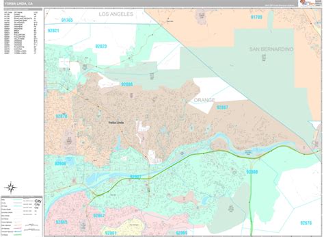 Yorba Linda California Wall Map (Premium Style) by MarketMAPS - MapSales