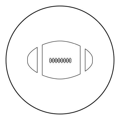 Black Circle Icon Featuring American Football Ball Closeup Equipment Goal Vector, Closeup ...