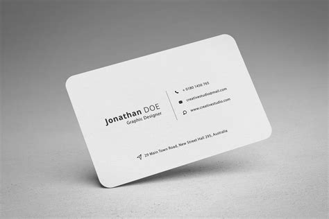 Free Rounded Professional Business Card PSD Mockup - CreativeBooster