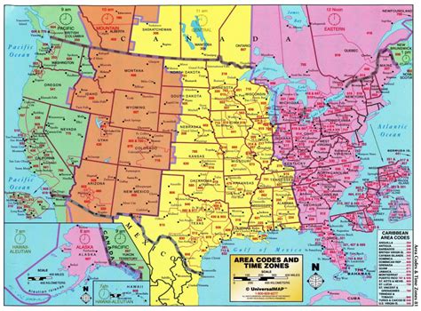 Printable United States Map With Time Zones And State Names Refrence ...