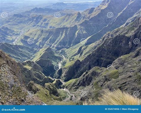 Green Mountains Drakensberg Amphitheatre Tugela Falls Stock Photo - Image of south, stunning ...