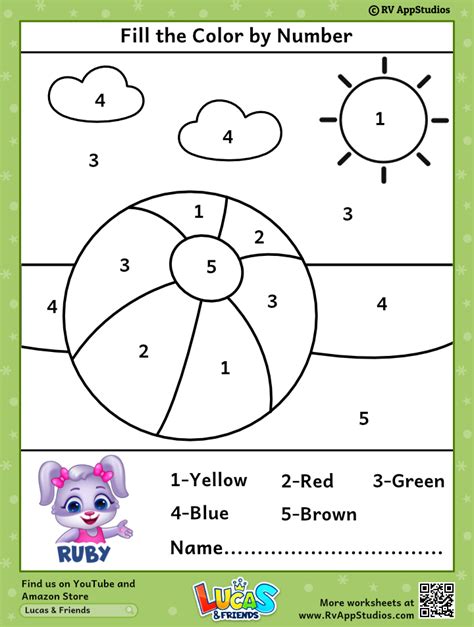 fun color by numbers for kids 101 coloring - free color by number ...