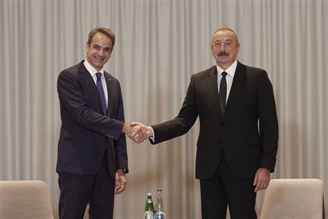 Prime Minister Kyriakos Mitsotakis met with the President of Azerbaijan ...