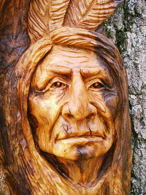 Native American Indian Wood Carvings | All the wood spirit carvings and Native American Indian ...