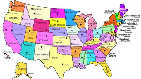 50 States Map With Cities