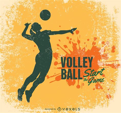 Volleyball Grunge Design Vector Download