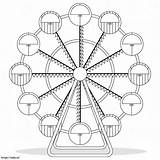 Ferris Wheel 5 coloring Page sketch template