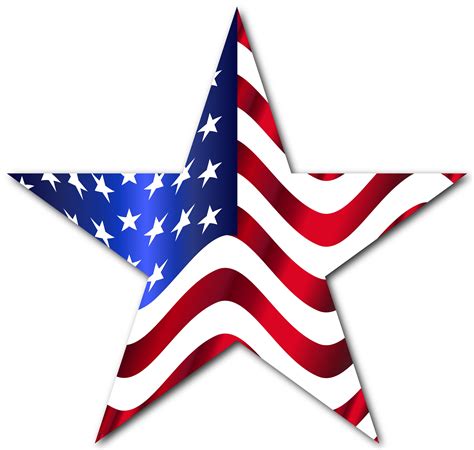 Clipart - American Flag Star 2 With Drop Shadow