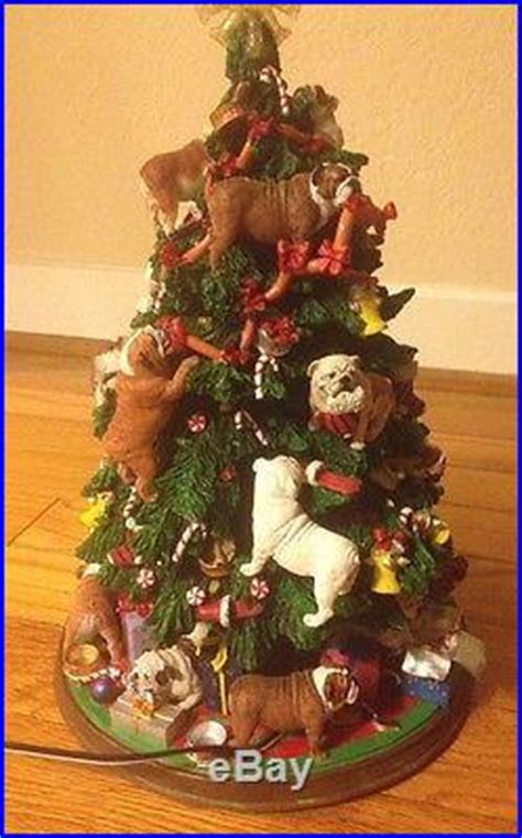 Bulldog Christmas Tree The Danbury Mint Vintage Porcelain Rare Collectible