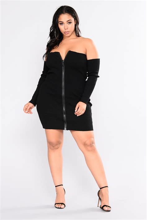 Take A Shot Zipper Dress - Black | Fashion nova plus size, Plus size model, Plus size fashion