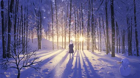 Snow Winter Anime Wallpapers - Wallpaper Cave