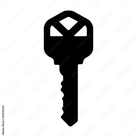 Key Silhouette - Black and white silhouette of key Stock Vector | Adobe Stock