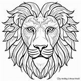 Lion Face Coloring Pages  Free & Printable sketch template