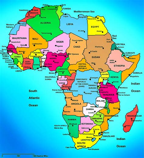 Africa Map With Countries And Cities - Canyon South Rim Map