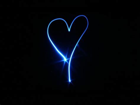 Download Neon Blue Light Heart Wallpaper | Wallpapers.com